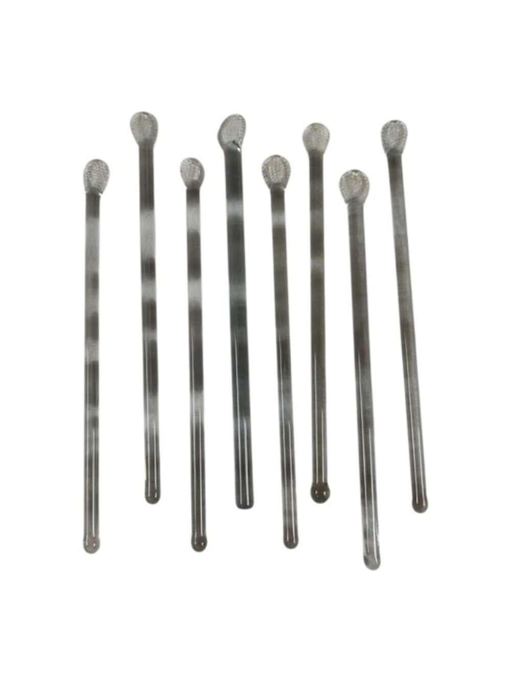 Mid-Century Clear Glass Swizzle Sticks Set of 8